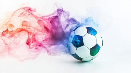 football with colorful smoke isolated on clean white background, space for text, World Championship