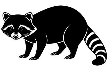 Wall Mural - raccoon Silhouette, black raccon vector art