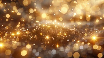 Poster - Sparkling Golden Glitter Effects Creating a Magical Atmosphere for Celebrations and Events at Night