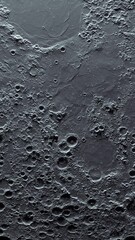 Wall Mural - Textured surface of the moving moon. Realistic moonscape background, floor with craters. Lunar landscape, macro view.Close up view 3d vertical animation. Phone wallpaper