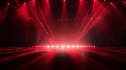 Poster - Stage Spotlight with Red Spotlights, Stage Podium Scene, Stage Background