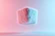 © Vlad - Furry Cube Suspended in Blue and Pink Gradient Background
