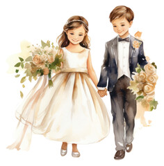 Sticker - PNG Wedding fashion flower dress.