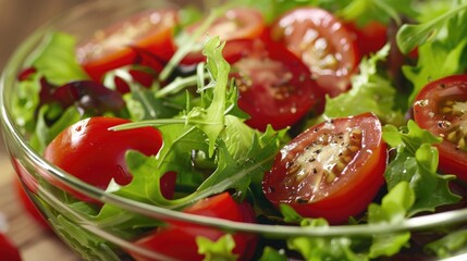 Fresh tomato in a nutritious salad