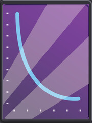 Poster - Interactive touchscreen is showing a graph declining, which can be used for business or financial presentations