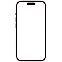 Wall Mural - isolated pink smartphone, front view. template for mockup