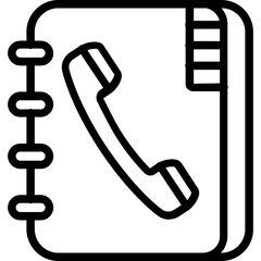 Phone Book vector icon in outline style 