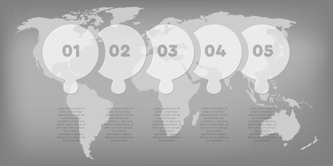 Poster - Transparent diagram infographic process on 5 steps