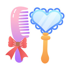 Poster - Fairy mirror icon designed in flat style 