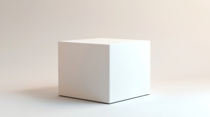 Wall Mural - Studio photograph of a 3D box mockup under natural, diffused light on a pristine white background