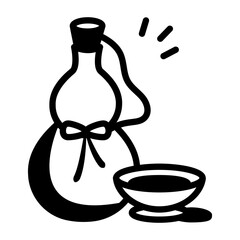 Sticker - A glyph style icon of ground sake 