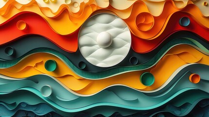 Poster - Abstract Paper Waves with Circular Elements