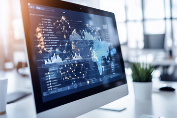 Poster - Modern data analysis dashboard featuring various graphs and charts aimed at delivering valuable business insights effectively