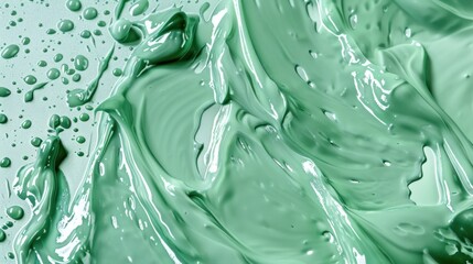 Abstract Green Paint Swirls