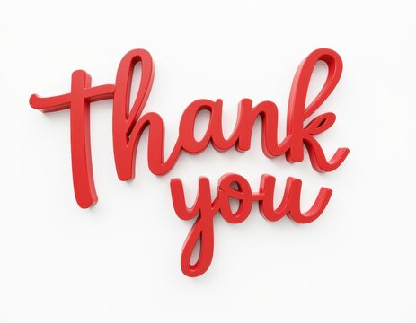 Thank you message 3D text typography design. Modern thanks lettering graphic element web banner illustration.