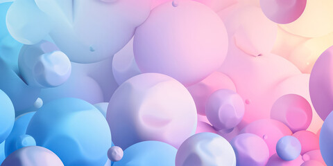 Wall Mural - this captivating abstract background features vibrant pink and blue spheres, creating a dreamy aesth