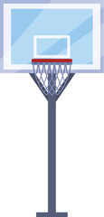 Basketball hoop standing on white background representing sports and competition