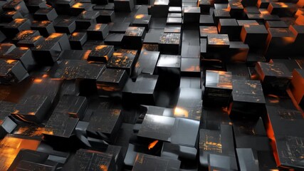 Fototapete - cubes arranged in a random pattern, adding visual interest and depth