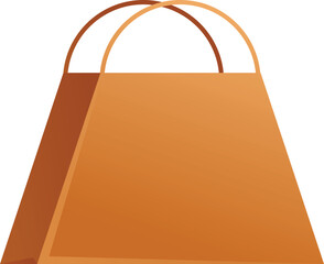 Wall Mural - Brown paper shopping bag is standing up with its handles gracefully curved