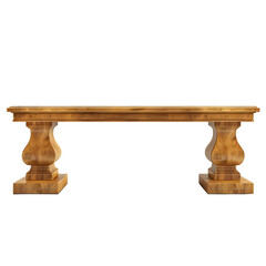 Poster - Classic wood table design, isolated with a transparent backdrop for versatile use