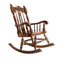 Poster - Vintage wood rocking chair cutout, perfect for interior design themes