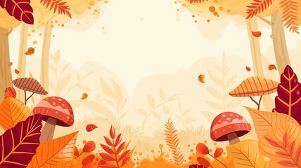 Wall Mural - Autumn maple leaves background