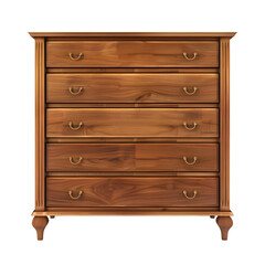 Poster - Detailed wooden chest with brass handles isolated for versatile interior design use