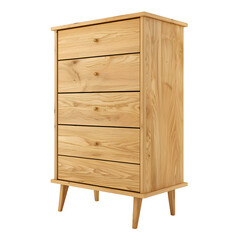 Poster - Sleek and sturdy wooden dresser with four drawers, isolated for versatile use in interior design projects