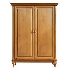 Poster - Stunning wooden cabinet with doors, isolated for flawless design use