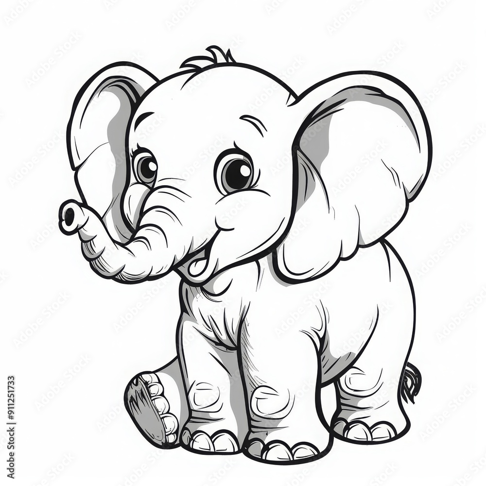 black line elephant drawing printable elephant outline free