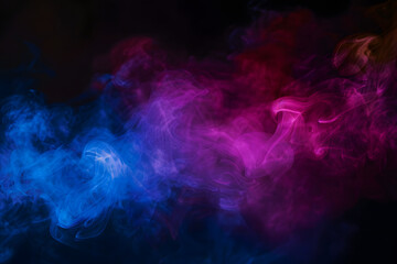 Wall Mural - abstract colorful smoke on dark background