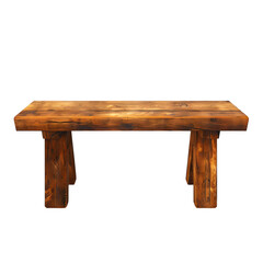 Poster - Rustic wooden table with a cozy finish, set against a transparent checkered backdrop
