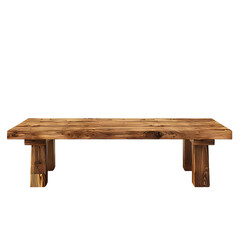 Poster - Rustic wooden bench with a clear cutout, suitable for various design purposes