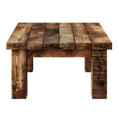 Poster - High-quality image of a rustic wooden table with detailed texture, isolated on a transparent backdrop
