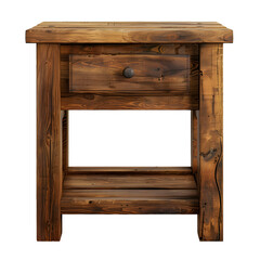 Poster - Wooden bedside table with drawer and shelf, isolated on a transparent background - a stunning visual