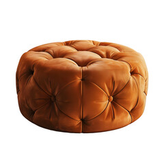 Aufkleber - Elegant, tufted leather pouf in a classic design isolated on a transparent backdrop