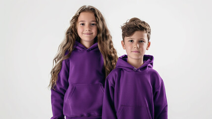 child wearing a purple color hoodie. mockup