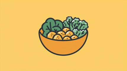 Poster - Colorful Bowl of Fresh Vegetables and Fruits