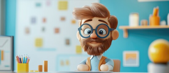 Poster - Character Traits in Business and Technology 3D Illustration