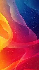 Poster - Abstract Colorful Waves with Starry Background