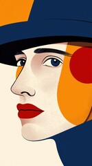 Poster - Stylized Portrait Featuring Bold Colors and Shapes