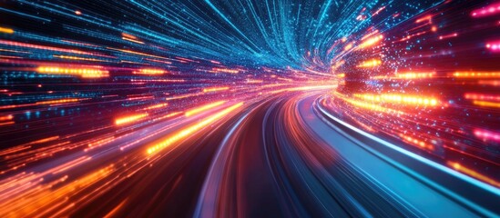 Aufkleber - Abstract technology background featuring high speed digital fiber and advanced concepts