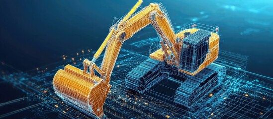 Poster - Advanced construction machinery and innovative technology concept Industrial IoT solutions