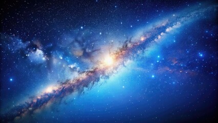 Abstract Milky Way galaxy with stars on a blue background, Milky Way, galaxy, stars, space, universe, astronomy