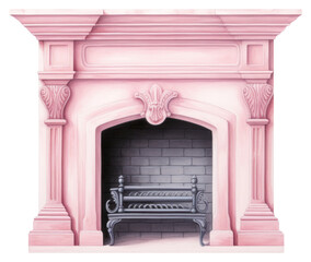 Sticker - PNG A fireplace furniture hearth white background.