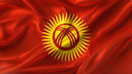 KYRGYZSTAN FLAG for national Day or Independence Day of KYRGYZSTAN