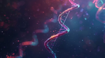 DNA double helix genetic material. Gene sequencing abstract design. Floating in space background, .science, abstract, biology, biotechnology, molecular, health, genetic