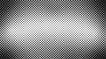 Halftone black and white gradient background. Dotted grunge retro texture.