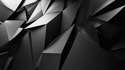 Wall Mural - Bold 3D black background with sharp angles and dynamic lighting, ideal for dramatic and powerful compositions.