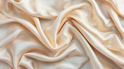 Poster - luxurious close-up of silky fabric with soft and smooth texture in gentle folds, perfect for fashion